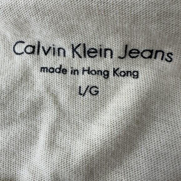 Calvin Klein Women Silver Short Sleeve T-Shirt lg embellished graphic streetwear - Picture 7 of 11